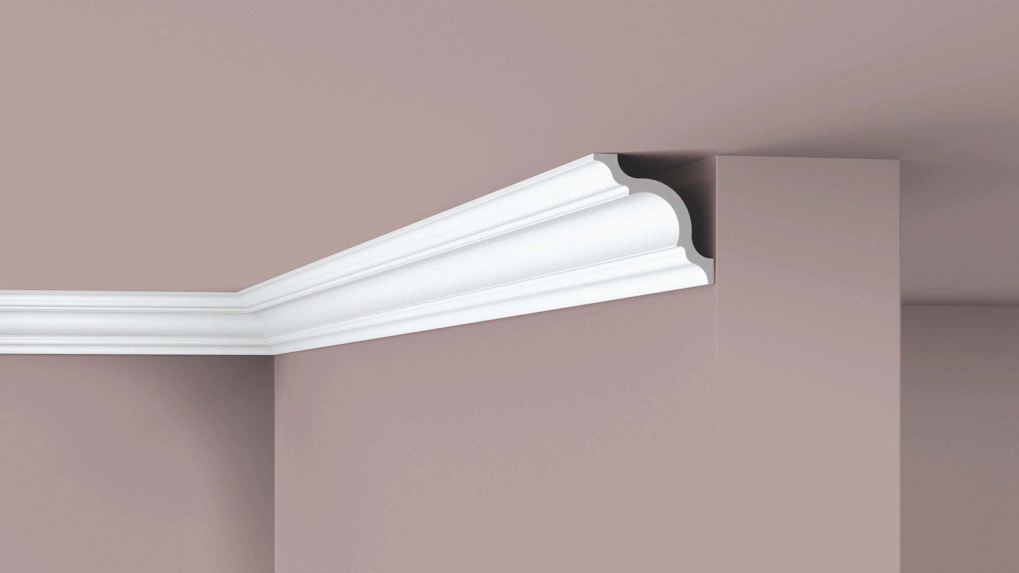 NOMASTYL® NMC 2m Ceiling Coving on plain wall and ceiling Decormania UK